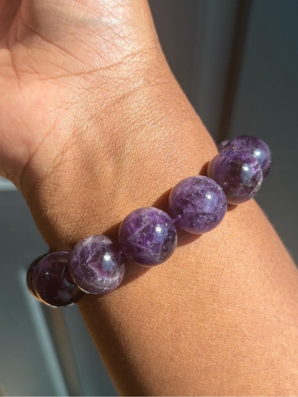 Chunky Amethyst Crystal Bracelet 17.5mm - Picture 7 of 13